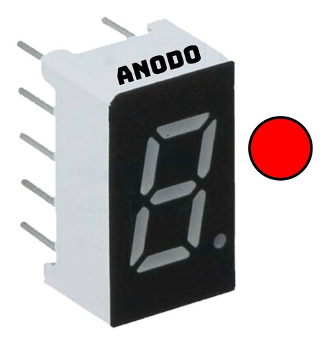 Display De 7 Segmentos Ánodo Común 13x19mm, 5 Pieza