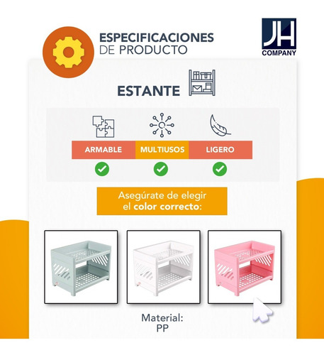Imagen 7 de 7 de Estante Plastico Organizador 2 Niveles Baño Escritorio Mx-89