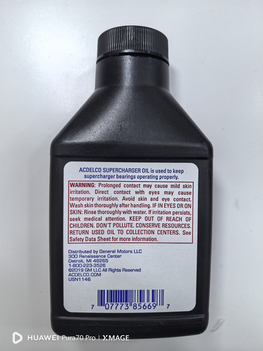 Aceite Para Supercargador 10-4041 Acdelco 4oz 100% Original