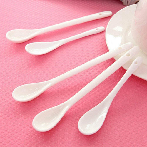 20 Cucharas Para Huevos De Porcelana Blanca, Cucharas De Cer