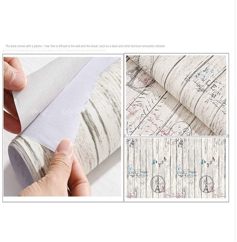 Imagen 3 de 10 de Papel Tapiz Adherible 10m X 45cm Tablones Vintage Paris Tp47