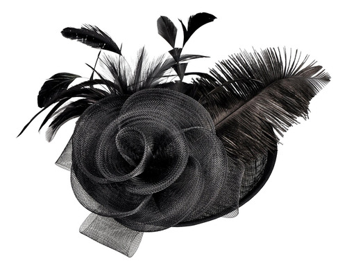Flor Pluma Malla Fascinator Sombrero Pinza Para El Cabello