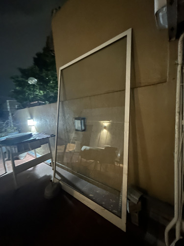 Puerta Ventana Aluminio 2,90 X 2,40. Dos Hojas Con Marco. Blanco (Usado)