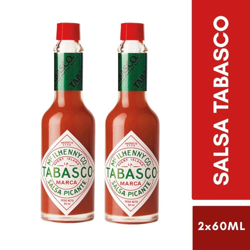 2 Pzs Salsa Picante Clasica Tabasco Frasco 60ml Heinz