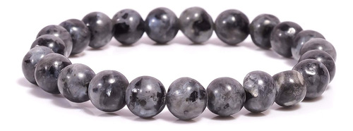 Perlas Redondas Lisas De Labradorita Negra Beads Hub, 8 Mm,