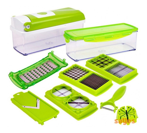 Imagem 3 de 10 de Cortador Legumes Cubos Fatiador Processador Manual Alimento