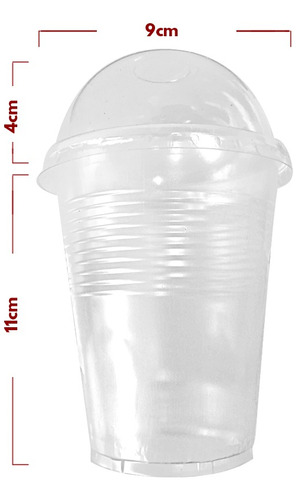 Vaso Plastico Transparente Tapa Domo Semiperforada 16 Oz