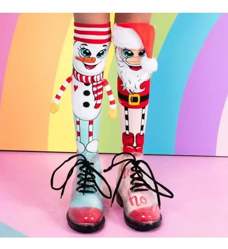 Medias Navideñas Con Dibujos Animados De Papá Noel En 3d, Es