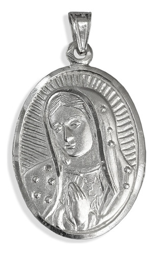 Medalla Virgen De Guadalupe Plata Fina .925 Acabado Mate