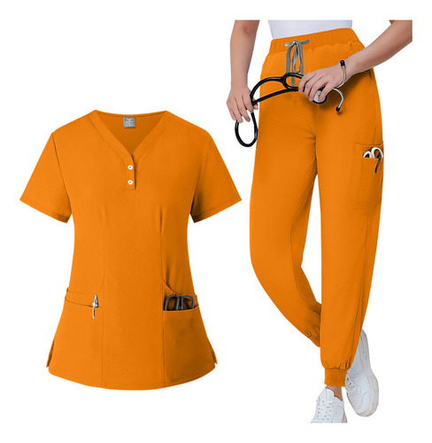 Conjuntos De Ropa De Trabajo Con Uniforme Médico Para Mujer