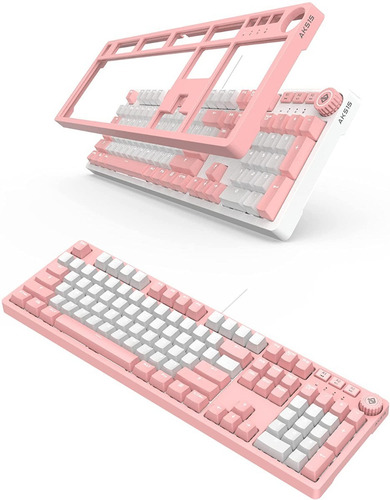 Imagen 5 de 7 de Teclado Mecánico Retroiluminado Rosa Switch Red- Ajazz Ak515