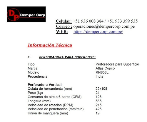 Perforadoras (jackleg) Para Superficie, Socavon Y Martillos