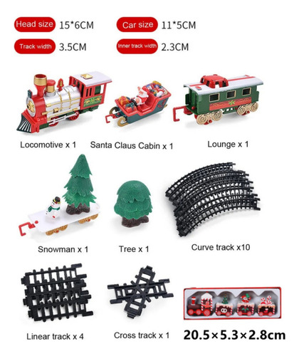 ( Decoración Navideña, Tren Eléctrico Con Luces Y Música.