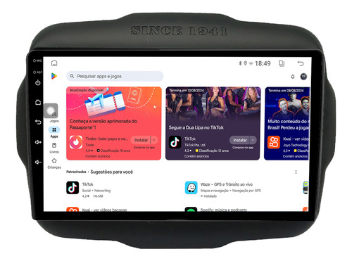 Multimidia Renegade 15/22 9p Android Auto Carplay 64gb
