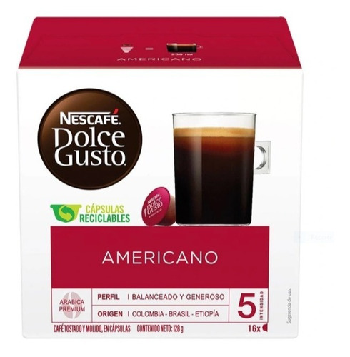 Cápsulas Nescafé Dolce Gusto Americano 16 Pzas (3 Cajas)