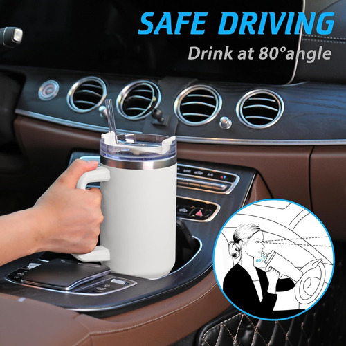 Termo Acero Inoxidable 40oz Vaso Térmico Mantiene Frio Blanco