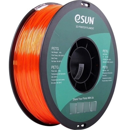 Filamento Esun Petg 1kg 1.75mm Impresora 3d Color Orange