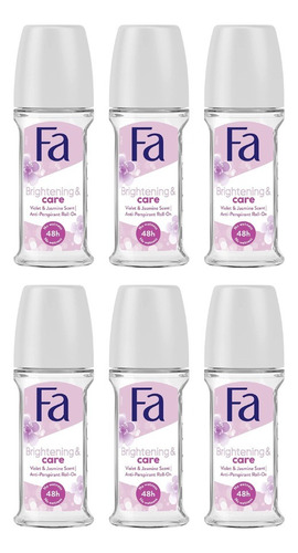 Fa Brightening & Care Antitranspirante  50ml   Pack C/6 Fragrância Não