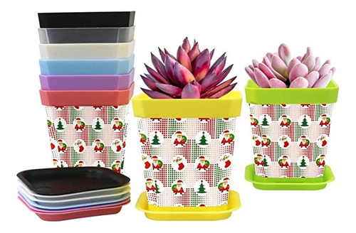 Santa Claus And Trees (8 Colors) Planters Gardening Contain.