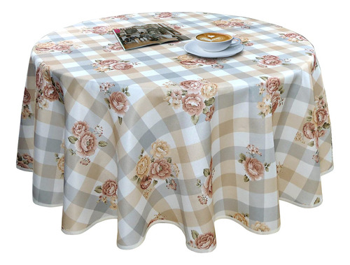 Yeession Mantel A Cuadros Con Estampado Floral De 48 Pulgada