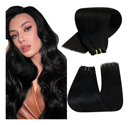 Hetto Pelo Negro Extensiones De Pelo Humano Weft 20 5gbgr