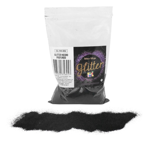 Glitter Gibre Givre Purpurina 100g Negro Profundo