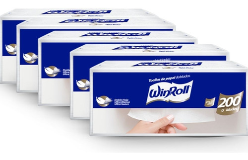 Imagen 2 de 3 de Toalla Papel Interfoliada Doble Hoja Clinic 5 Pqtes X200 H