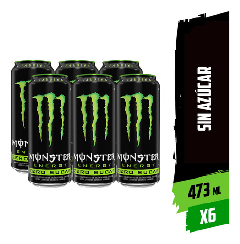Bebida Monster Energy 473ml Pack X6 - Elije Tu Sabor