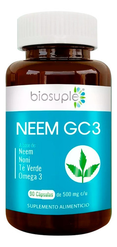 Suplemento Neem GC3 60 Caps 500mg Sabor Sin sabor Biosuple