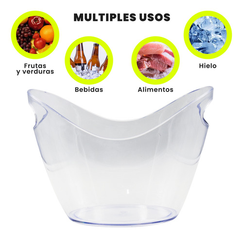 Hieleras 10pzas Transparente 4l Cerveza Botellas Y Champaña Blanco Hielera Transparente