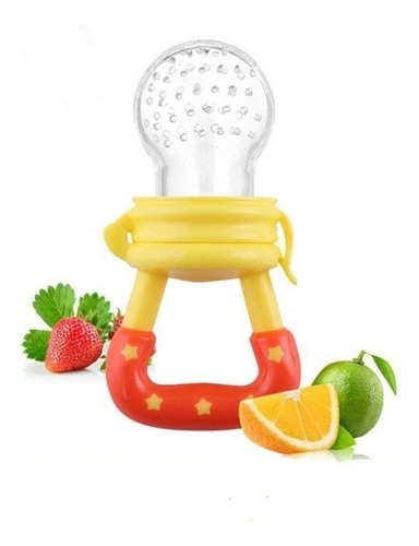 Chupete alimentador de dentición para bebés, 1 unidad, color amarillo, tamaño mediano