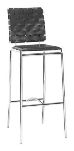 Imagen 1 de 9 de Banco Para Bar Modelo Criss Cross - Negro Këssa Muebles