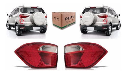 Par De Faros Traseros Ecosport 2013 2014 2015 2016 2017 2018