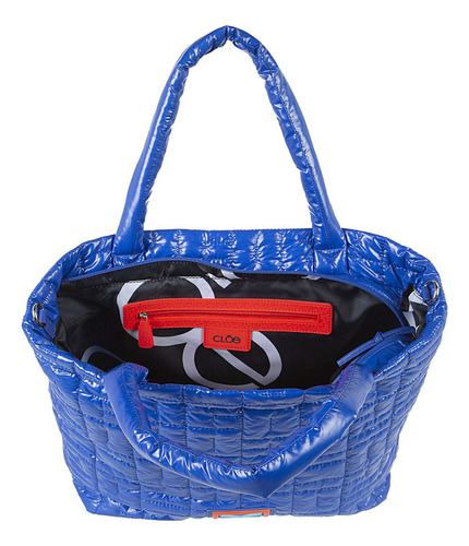 Bolsa Cloe Tote Para Mujer Material Reciclado Asa Removible Color Azul