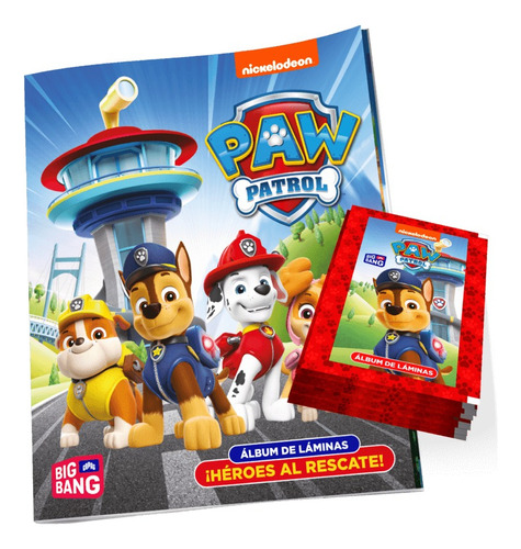 Álbum Paw Patrol Héroes Al Rescate Con 25 Sobres