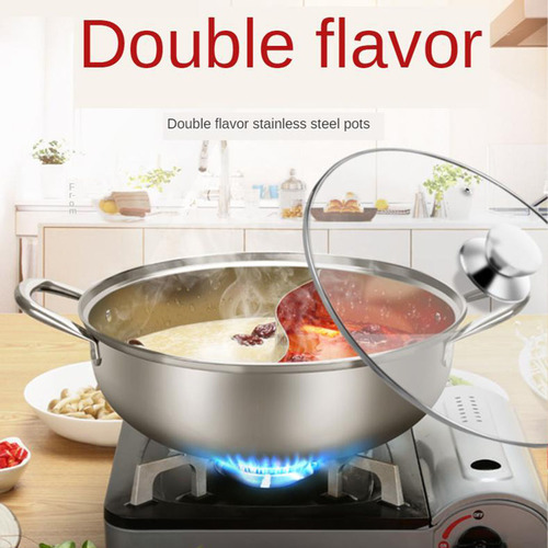 Olla De Acero Inoxidable Shabu, Olla De Cocción De Dos