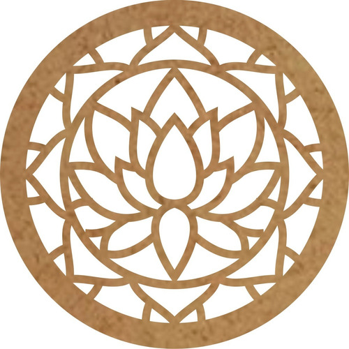 Quadro Decorativo Mandala Flor De Lotus Pequena  Mdf