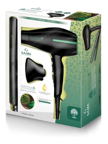 Set Belleza Ga.ma Matcha Secador Bora + Planchita Elegance