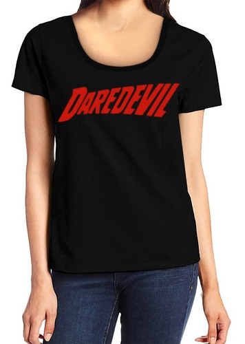 Remeras Daredevil Mujer Logo Letras Comic Superheroe