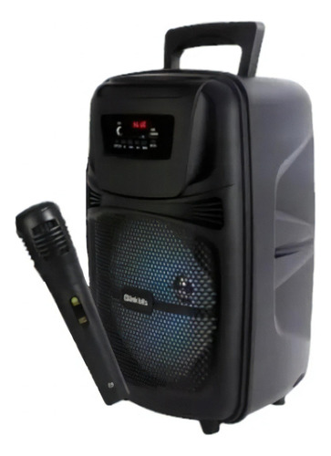 Bocina Bluetooth Portatil Con Microfono Luz Led 8 Pulgadas Color Negro