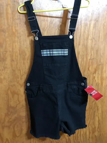 Overol Short De Mujer Color Negro Juvenil Env o gratis