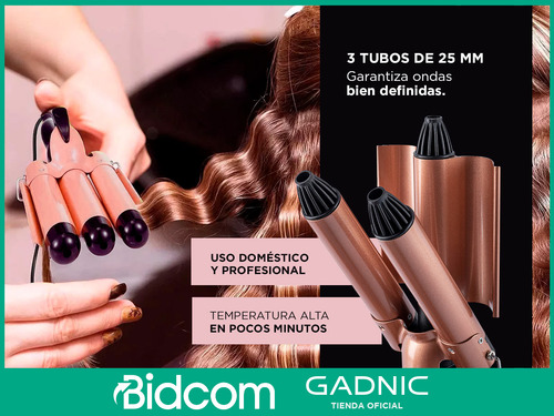 Buclera Ondas Profundas Rizador 3 Barriles Gadnic Cerámica