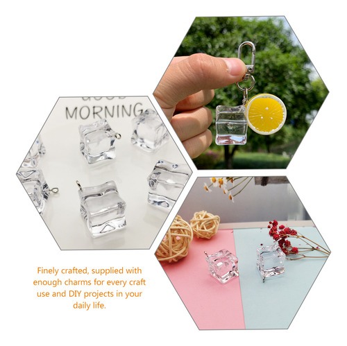 Pendientes Colgantes Transparentes Con Forma De Hielo Transp