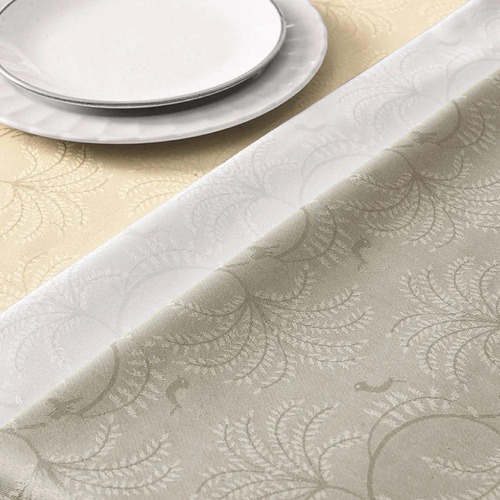 Toalha Mesa Redonda Jacquard Melli 160cm Natural Karsten