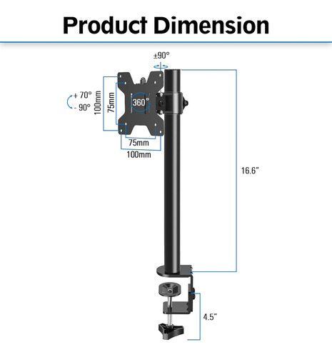 Soporte De Monitor Unico Mountup, Soporte De Monitor Ajus...