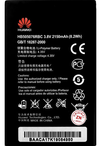 Bateria Pila Huawei Y600 G700 G710 G610 Hb505076rbc Original