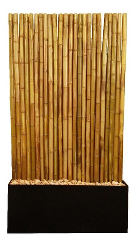 Kit Panel Cañas Bambu 1,5mt.+jardinera Color De 80 Cm