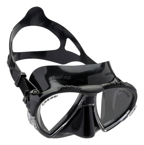 Máscara De Mergulho Cressi Matrix Black + Anti Fog Sea Gold