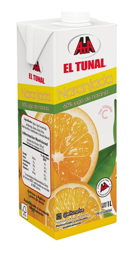 Caja 12 Bebida Jugo Naranja El Tunal 1lt 0264 Ml.