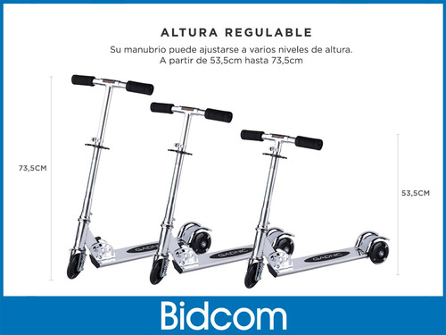 Monopatin Aluminio Gadnic 3 Ruedas Infantil Frenos Plegable